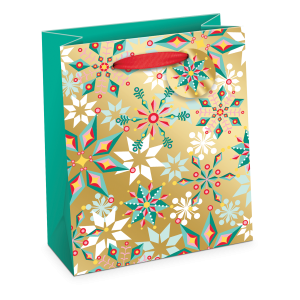 Gold Snowflakes Medium Gift Bag Product