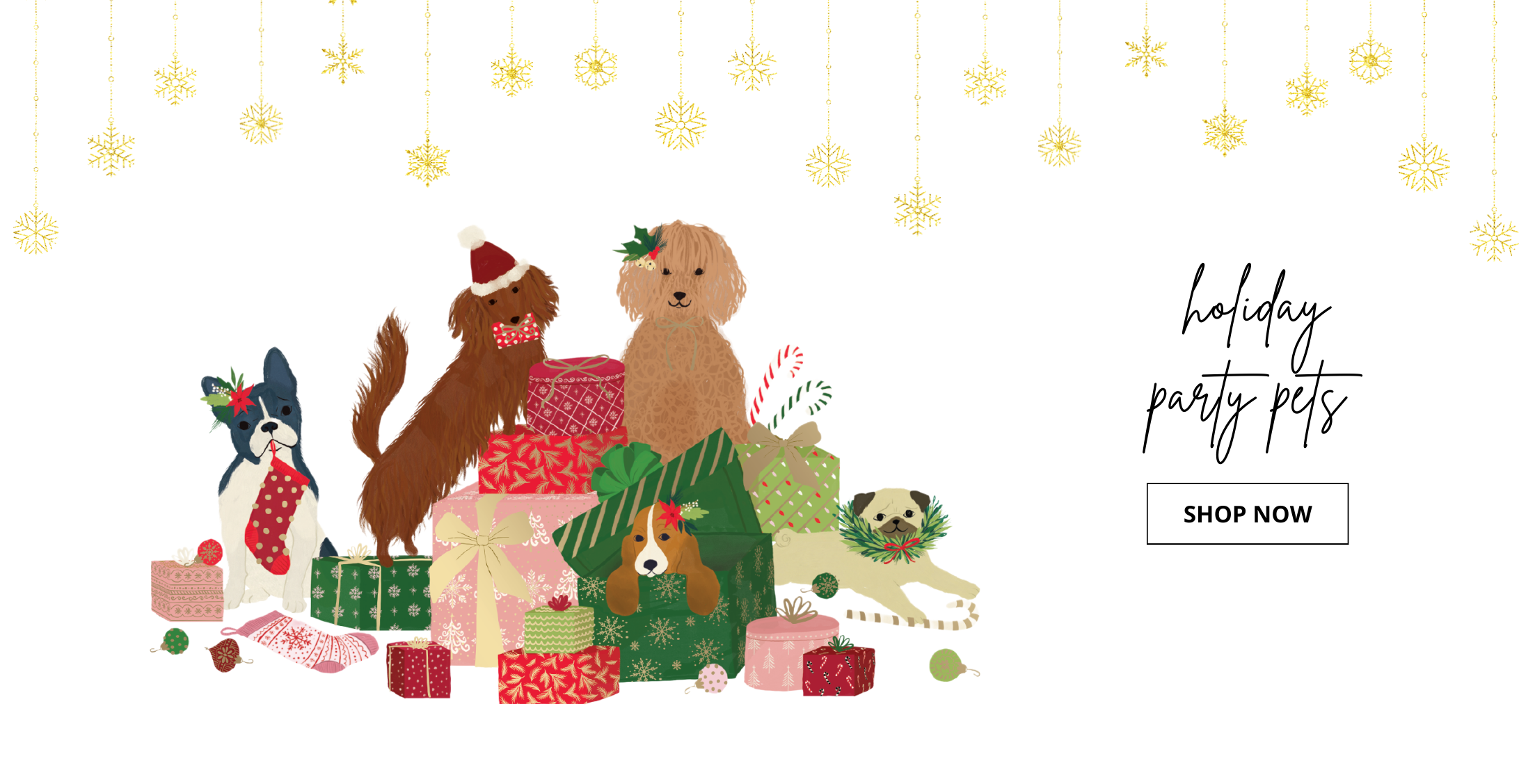 Mollly & Rex Christmas holiday gift and stationery holiday party pets collection