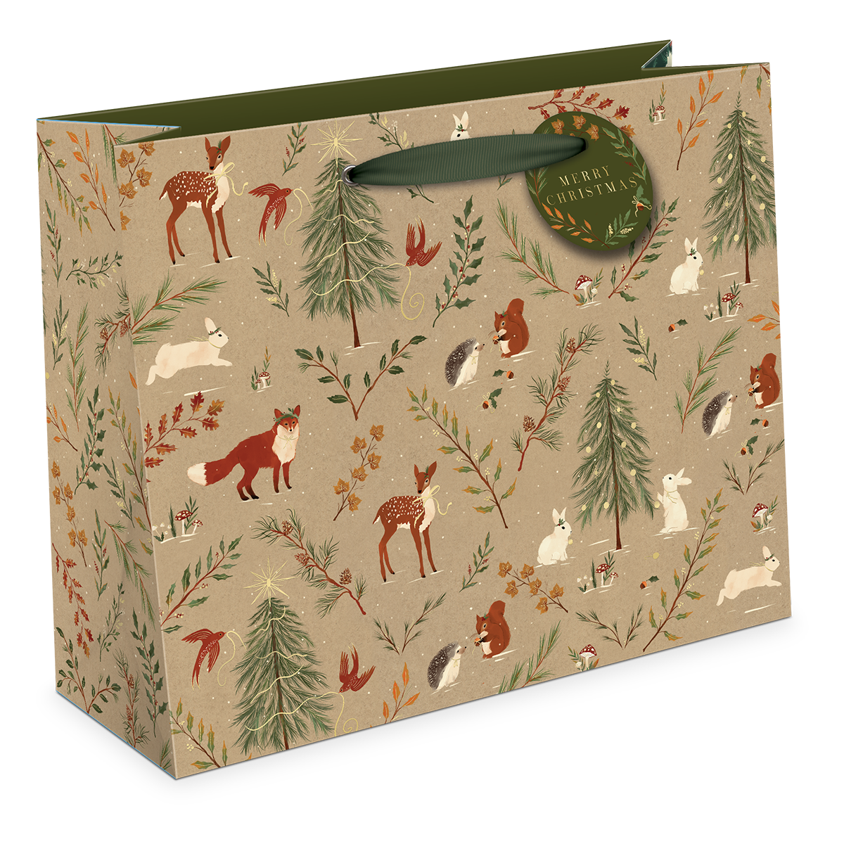 Christmas Gift Wrap Jumbo-Happy Christmas Icons Trees