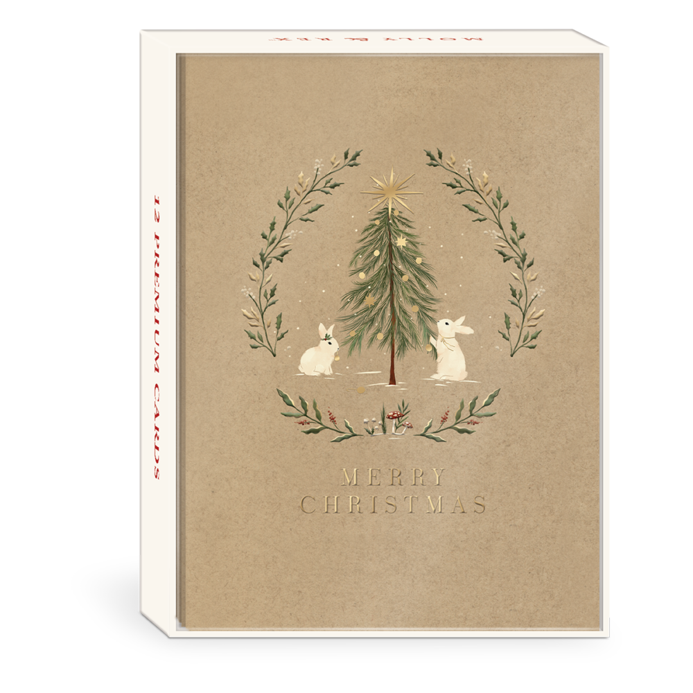 Woodland Christmas Rabbit Boxed Holiday Cards Molly & Rex