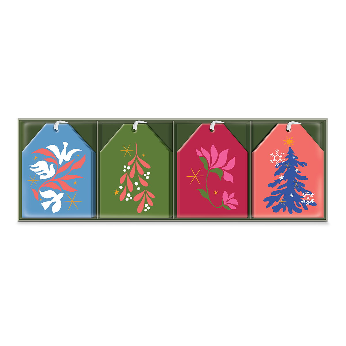 Modern Christmas-themed gift tags, adding a special touch to holiday gifts.