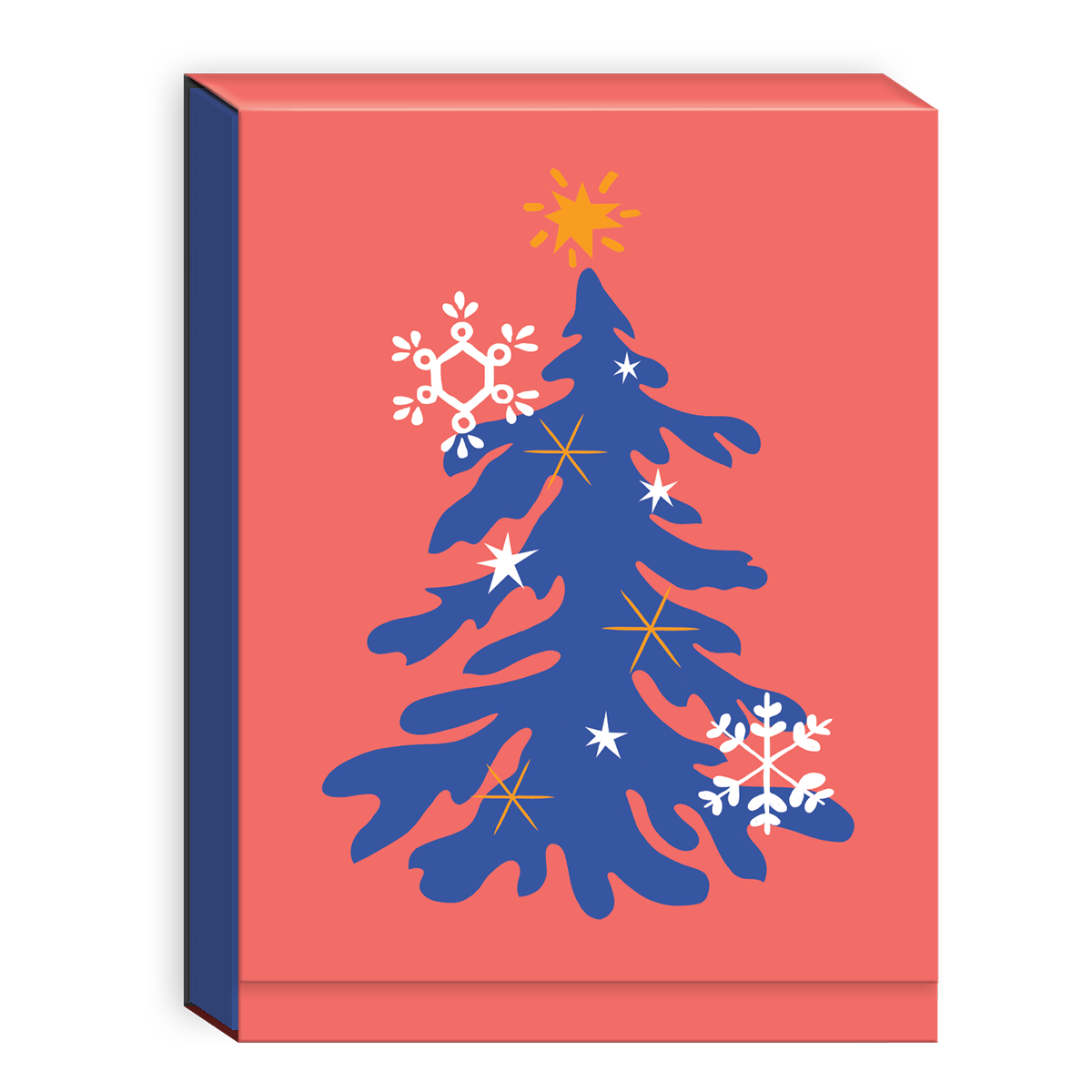 Tree-themed pocket notepad with modern Christmas designs, perfect for holiday notes.