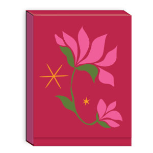 Poinsettia-themed pocket notepad with modern holiday designs, great for festive reminders.
