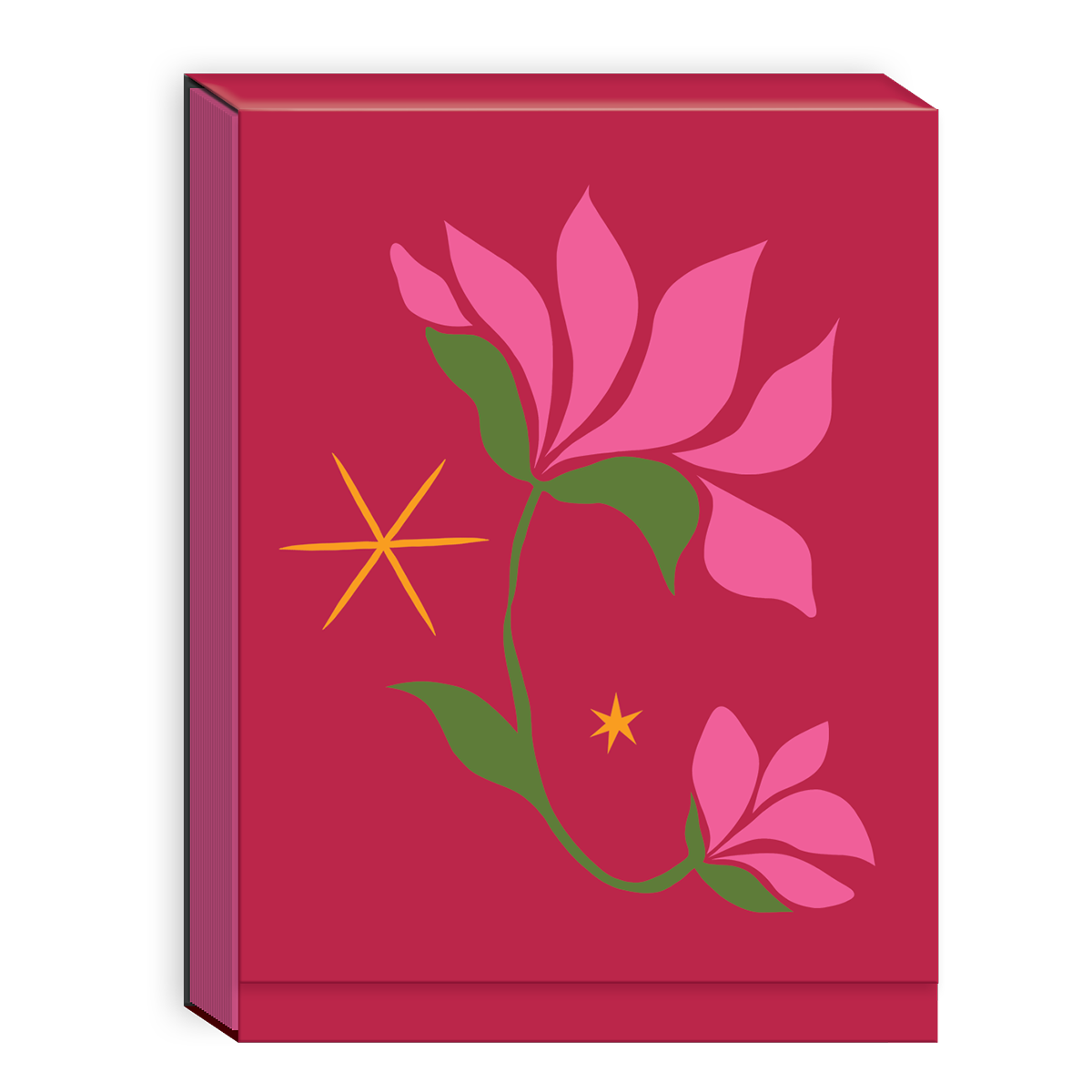 Poinsettia-themed pocket notepad with modern holiday designs, great for festive reminders.