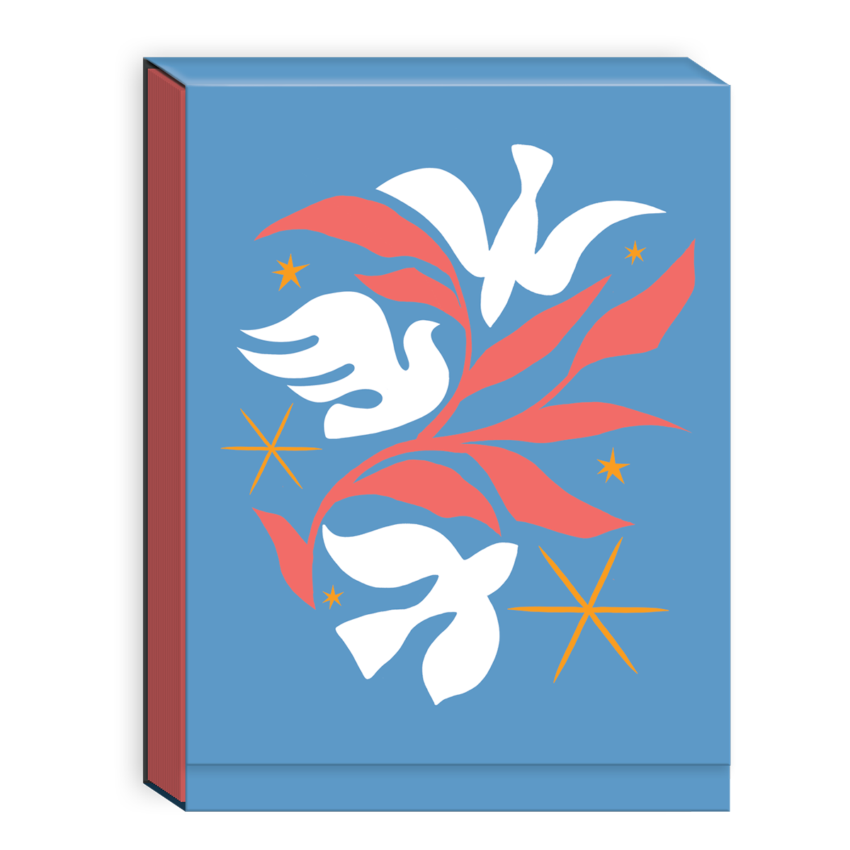 Dove-themed pocket notepad with modern Christmas motifs, ideal for jotting down holiday ideas.