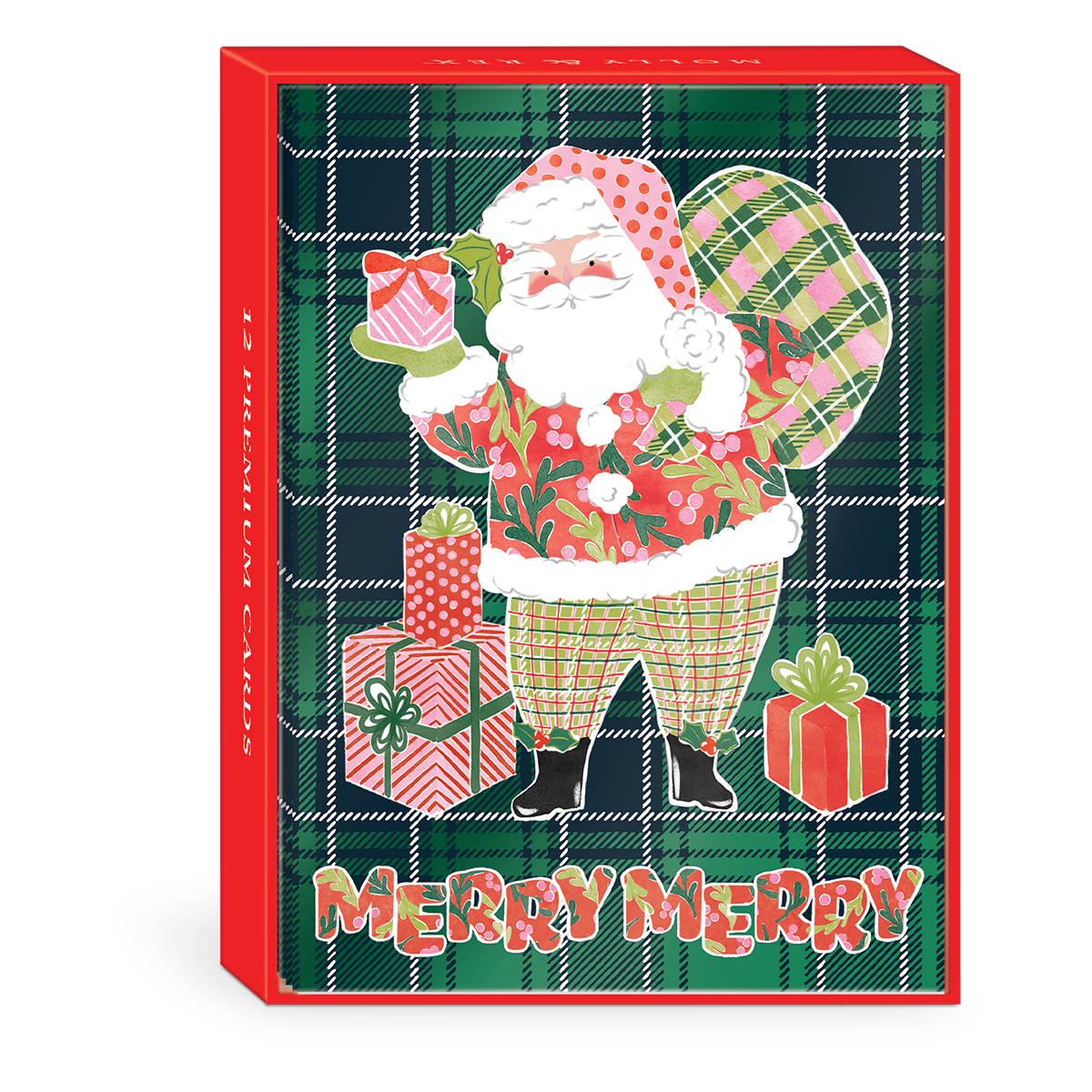 Mistletoe Santa Boxed Holiday Cards Product