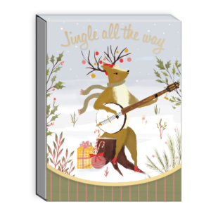Deer-themed pocket notepad with forest animal designs, great for holiday notes.