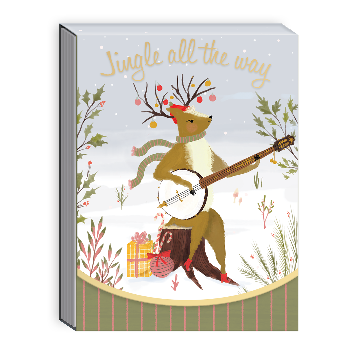 Deer-themed pocket notepad with forest animal designs, great for holiday notes.
