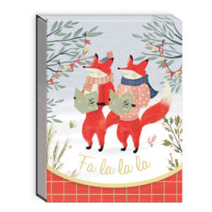 Fox-themed pocket notepad with forest animal patterns, great for festive notes.