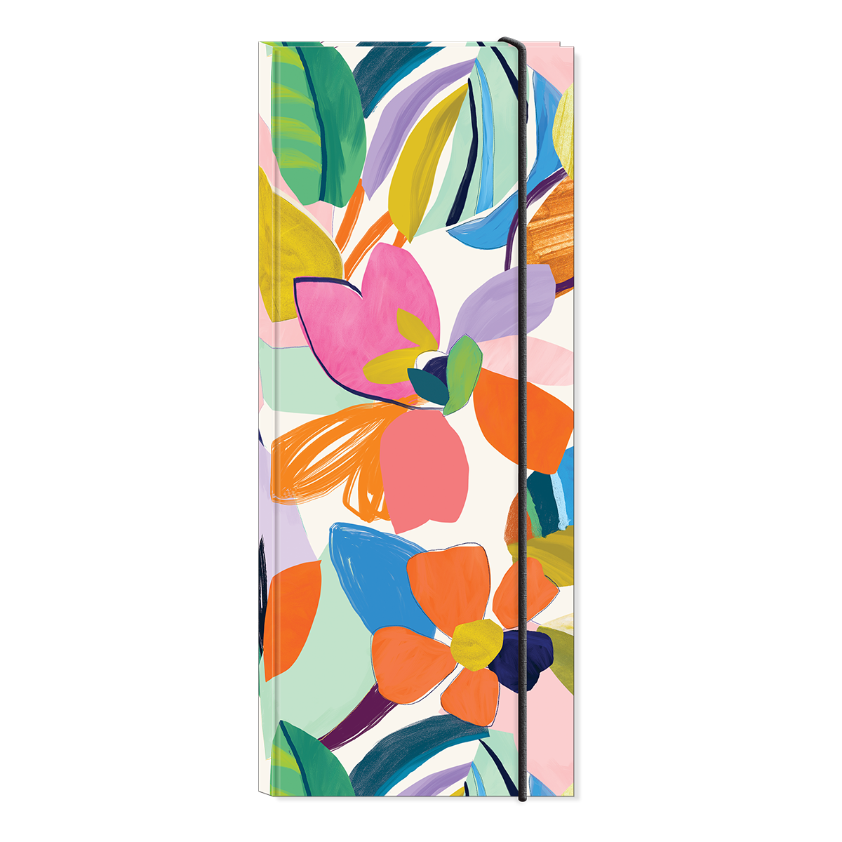 Multi-patterned note-folio with notepads and a gold metallic pen, perfect for staying organized.