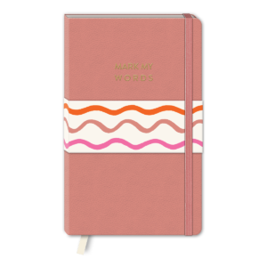 Clay-colored softcover journal for jotting down inspirations and plans.