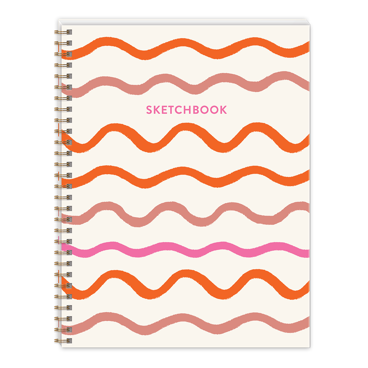 Squiggle-patterned sketchbook with acid-free pages, perfect for doodles and designs.