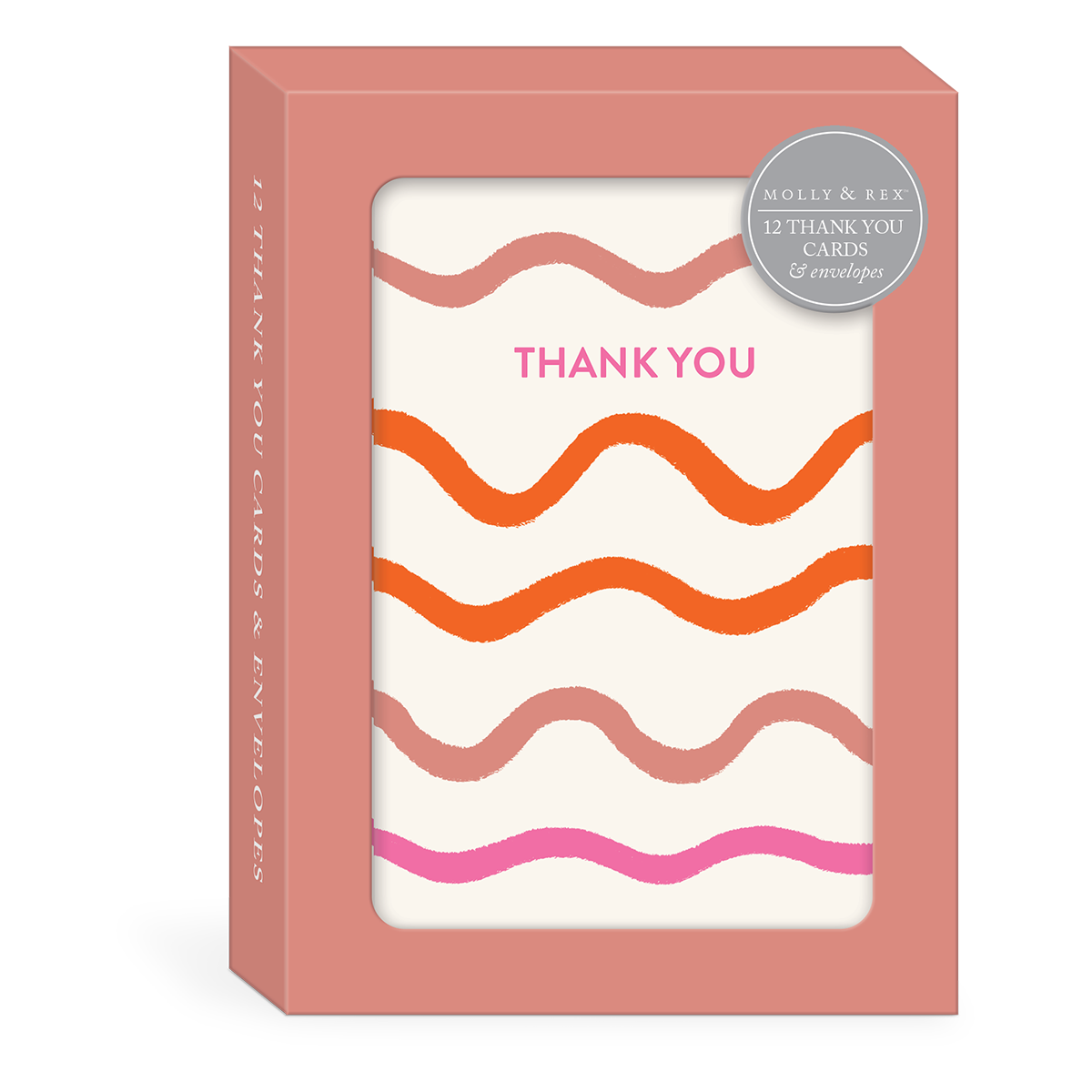 Squiggle-patterned thank-you note cards with playful designs, great for thoughtful messages.