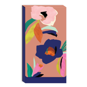 Floral-patterned tall notepad for stylish note-taking.