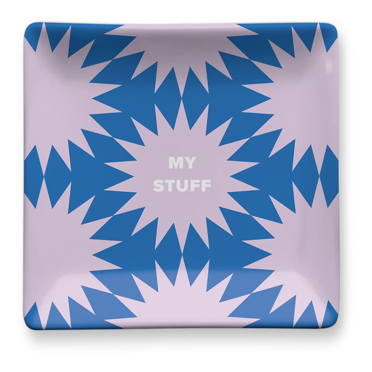 Blue trinket tray for a stylish way to store small items.