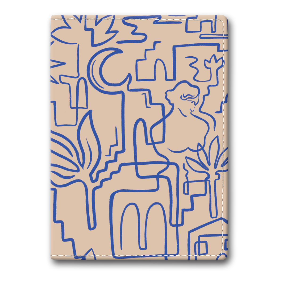 Linework-themed passport cover for traveling in style.