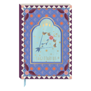 Sagittarius-themed softcover journal for jotting down travel stories and dreams.