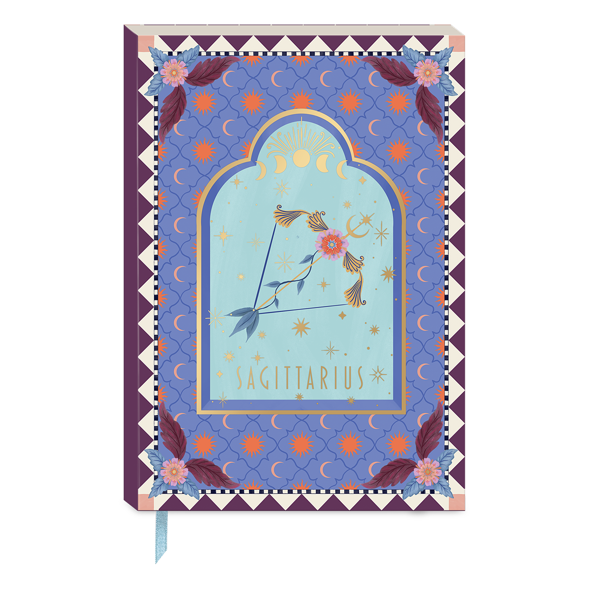 Sagittarius-themed softcover journal for jotting down travel stories and dreams.