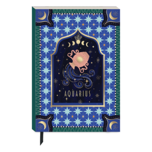 Aquarius-themed softcover journal for recording inspirations and plans.