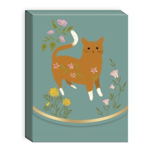 Brown cat-themed pocket notepad for jotting down thoughts and reminders.