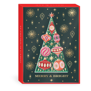 Boxed set of tree-themed holiday cards with elegant designs, perfect for spreading holiday cheer.