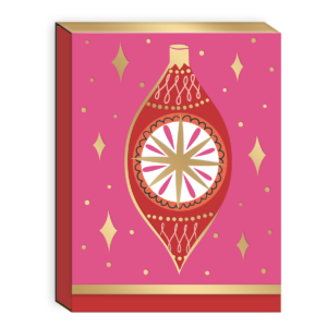 Magenta pocket notepad featuring festive ornament patterns, great for holiday reminders.