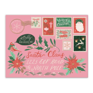 Pink pocket notepad featuring festive designs, ideal for holiday reminders.