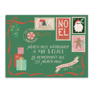 Green pocket notepad with holiday motifs, great for jotting down festive ideas.