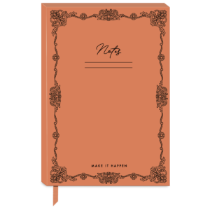 Coral softcover journal for capturing thoughts, travel stories, and dreams.