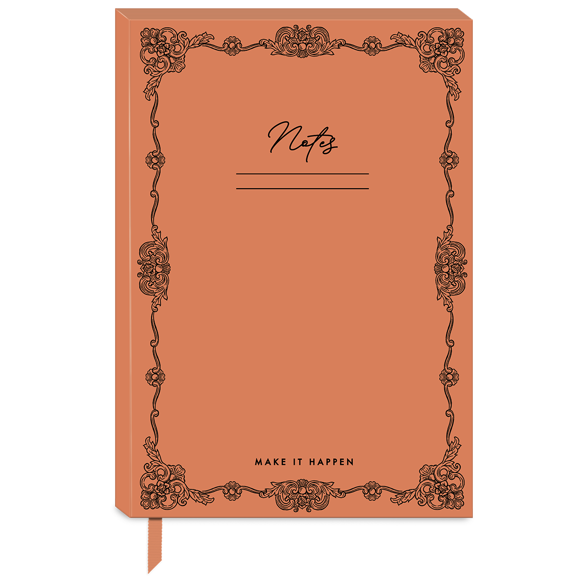 Coral softcover journal for capturing thoughts, travel stories, and dreams.