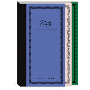 Multi-tiered softcover journal for jotting down thoughts, plans, and dreams.