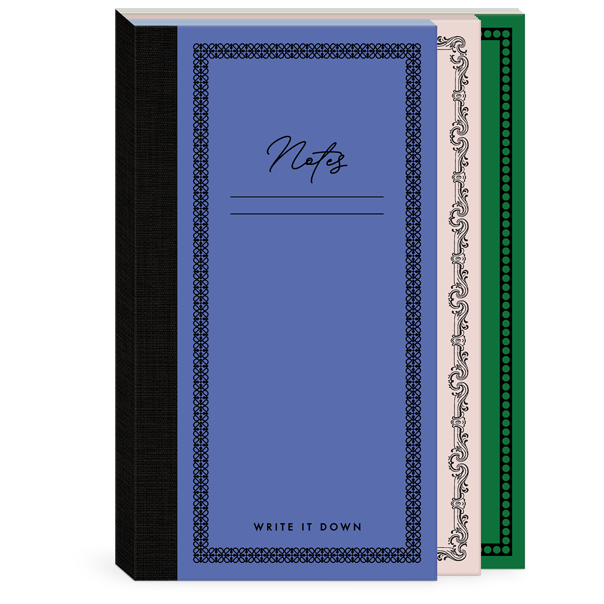 Multi-tiered softcover journal for jotting down thoughts, plans, and dreams.