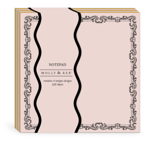 Multi-patterned notepad for jotting down important notes and doodles.