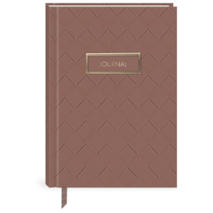 Rosewood hardcover journal for jotting down plans and inspirations.