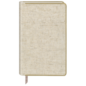 Oatmeal fabric journal for capturing thoughts and dreams.