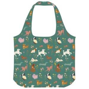 Dog-themed reusable tote bag, ideal for everyday outings.
