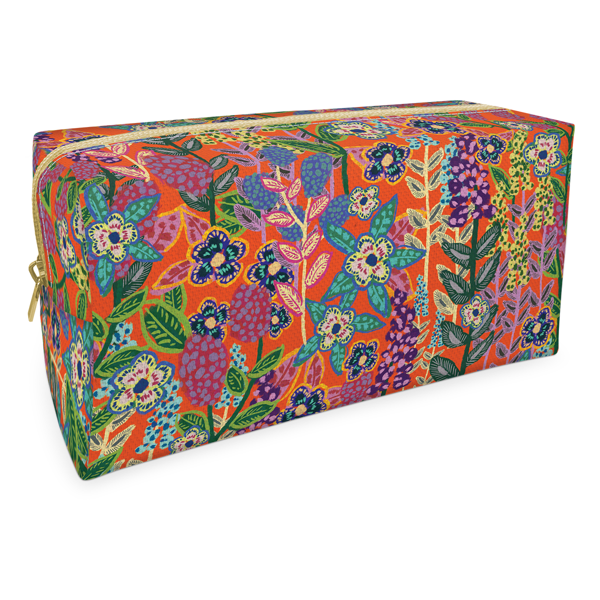 Orange Floral Cosmetic Bag Product