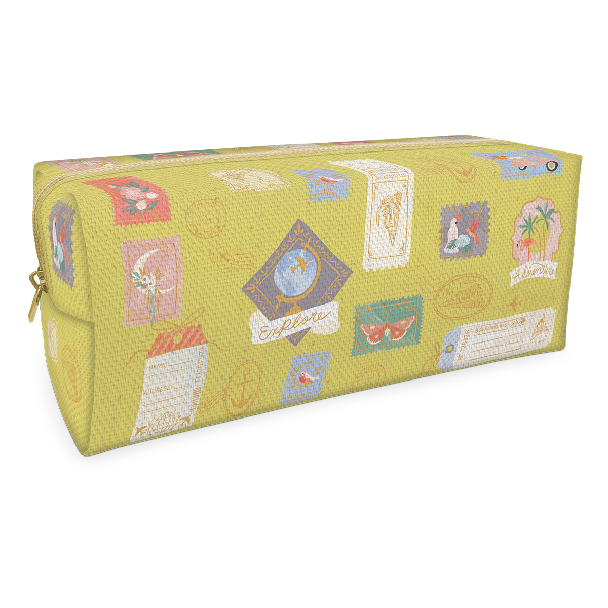 Stamps Lime Cosmetic Bag Product