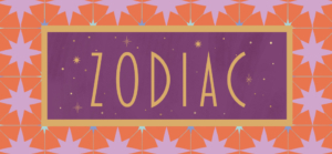colorful pattern artwork with zodiac text highlighting collection artwork